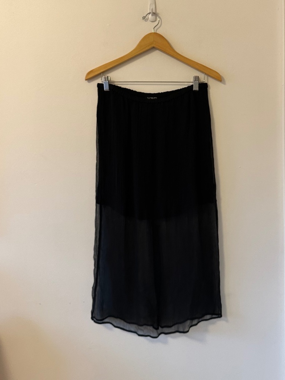 J. Crew Gwyneth Slip Skirt in Crinkle Chiffon Cupro in Black | Size Small